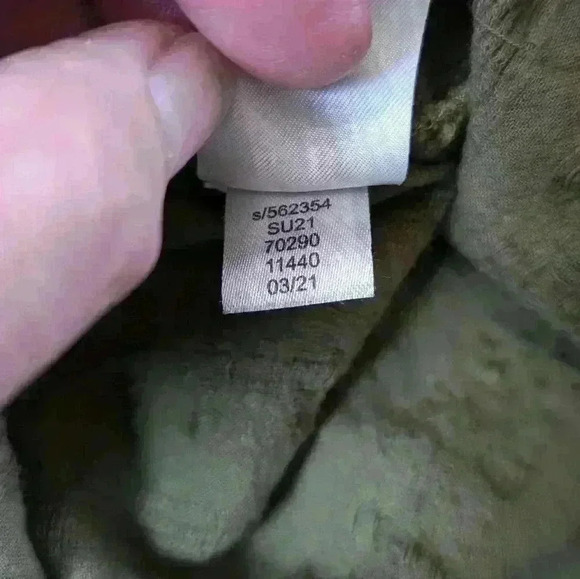 Ann Taylor Loft Green Long Sleeve, Button Down Pullover, Embroidered, Top XS - Picture 6 of 10